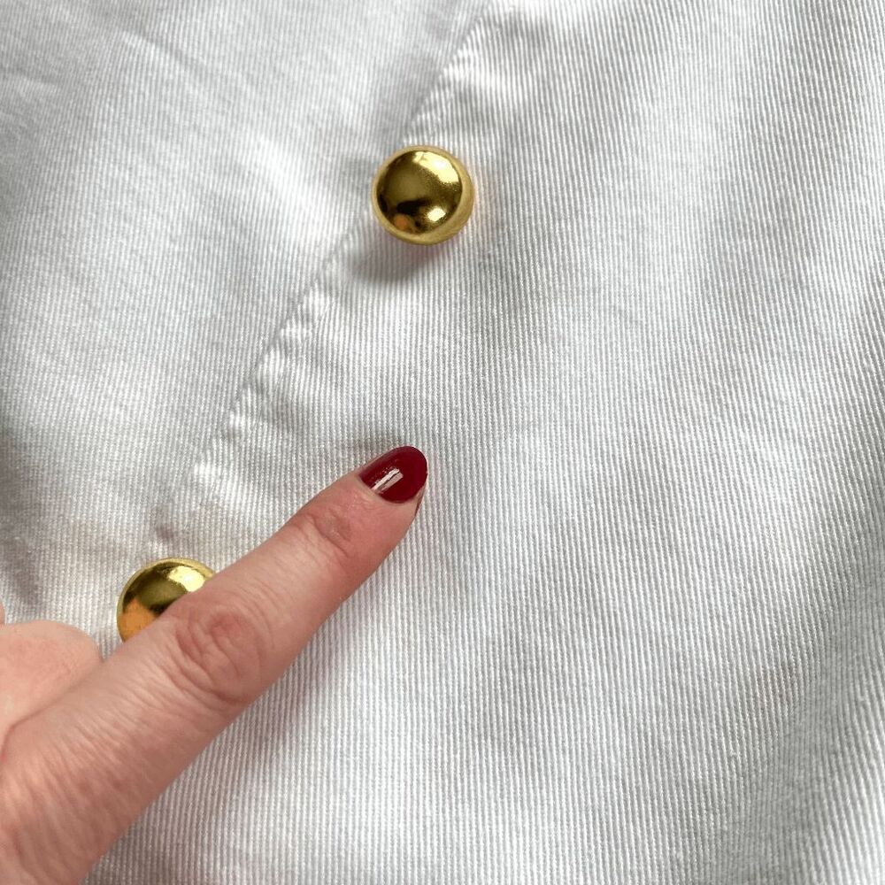 Michael Kors White Nautical Sailor Mini Skirt Gold Buttons 8 - Picture 4 of 10
